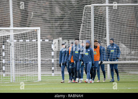 Berlin, Deutschland. 03 Jan, 2019. Die Mannschaft von Hertha BSC trägt ein Ziel der Ausbildung Auftakt auf dem Platz. Quelle: Britta Pedersen/dpa-Zentralbild/dpa/Alamy leben Nachrichten Stockfoto