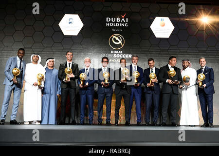 Dubai, VAE. 3. Januar, 2019. Sport Fußball Globe Award 2019 - Decima Edizione. Nella Foto: Ich premiati Foto Fabio Ferrari/LaPresse Januar 03, 2019 Dubai (Unated arabischen Emirat) Sport Fußball Globe Award 10. Ausgabe. In der Pic: vergeben Kredite: LaPresse/Alamy leben Nachrichten Stockfoto