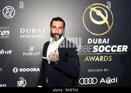 Dubai, VAE. 3. Januar, 2019. Sport Fußball Globe Award 2019 - Decima Edizione. Nella Foto: brumotti Foto Fabio Ferrari/LaPresse Januar 03, 2019 Dubai (Unated arabischen Emirat) Sport Fußball Globe Award 10. Ausgabe. In der Pic: brumotti Credit: LaPresse/Alamy leben Nachrichten Stockfoto