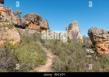 Die Landschaft auf der Riverside Arch Wanderweg im Cederberg Mountains in der Nähe von in Clanwilliam in der Provinz Western Cape Stockfoto