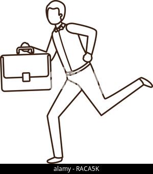 Business Mann mit Portfolio avatar Charakter Stock Vektor