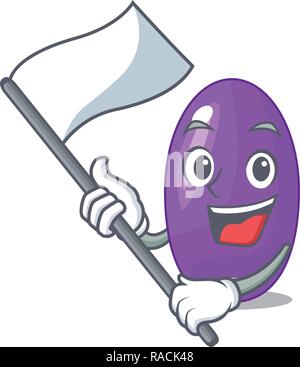 Mit Flagge Obst jambolan in das Maskottchen isoliert Stock Vektor