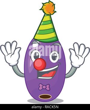 Clown Obst jambolan in das Maskottchen isoliert Stock Vektor