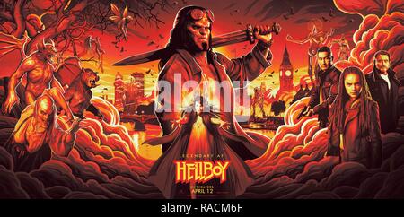 RELEASE DATE: April 12, 2019 TITEL: Hellboy STUDIO: Summit Entertainment Regie: Neil Marshall PLOT: Auf der Graphic Novels von Mike Mignola, Hellboy, zwischen den Welten des Übernatürlichen und menschlichen gefangen, Schlachten eine alte Zauberin auf Rache. STARRING: DAVID HAFEN als Hellboy. Poster Art (Credit Bild: © Summit Entertainment/Entertainment Bilder) Stockfoto