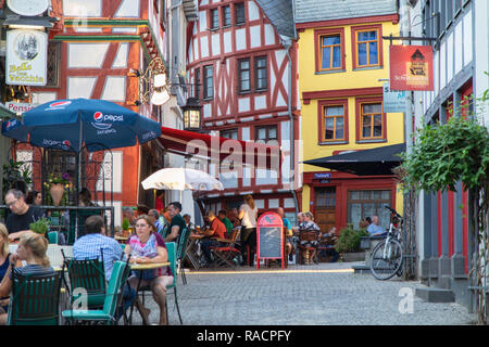 Restaurants im Freien in Fischmarkt, Limburg, Hessen, Deutschland, Europa Stockfoto