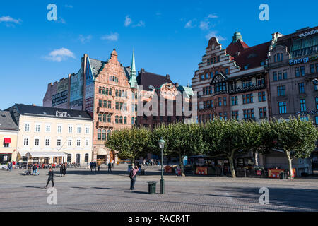 Historische Häuser, Stortorget, großen zentralen Platz in Malmö, Schweden, Skandinavien, Europa Stockfoto