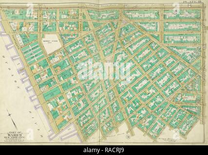 Manhattan, doppelte Seite Platte Nr. 10 [ Karte von W. 14 St., 6. Ave., Bedford St., Hudson River begrenzt. Neuerfundene Stockfoto