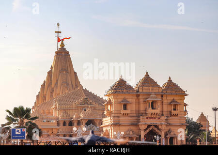 Somnath Temple-Temple von Lord Shiva - (erste unter den Zwölf jyotirlinga shrines von Indien)/Gujarat/Indien Stockfoto