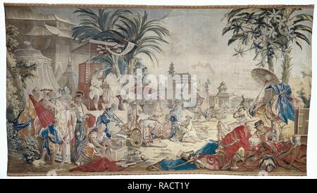 Der chinesische Markt, Herstellung Royale de Beauvais, François Boucher, Jean-Joseph Dumon. Neuerfundene durch Gibon. Klassische neuerfundene Stockfoto