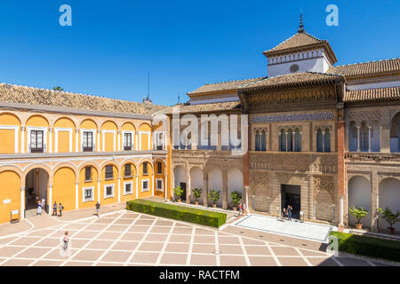 Palacio del Rey Don Pedro in der Königlichen Alcazars, Weltkulturerbe der UNESCO, Sevilla, Andalusien, Spanien, Europa Stockfoto