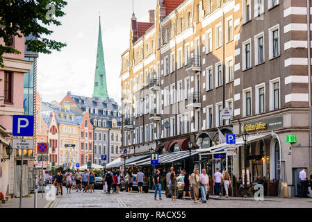 Kungu Straße, Altstadt, UNESCO-Weltkulturerbe, Riga, Lettland, Europa Stockfoto