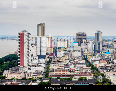 Stadtzentrum von Santa Ana Hill, Guayaquil, Provinz Guayas, Ecuador, Südamerika gesehen Stockfoto