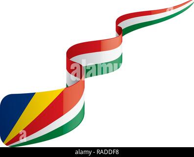 Seychellen Fahne, Vector Illustration auf weißem Hintergrund Stock Vektor