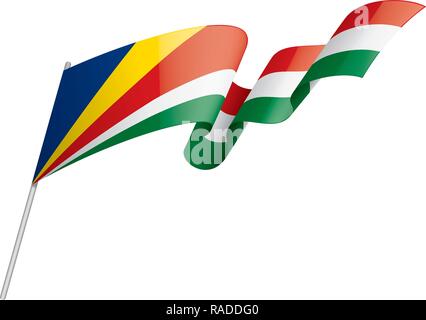Seychellen Fahne, Vector Illustration auf weißem Hintergrund Stock Vektor