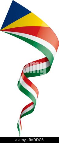 Seychellen Fahne, Vector Illustration auf weißem Hintergrund Stock Vektor