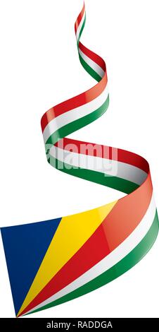 Seychellen Fahne, Vector Illustration auf weißem Hintergrund Stock Vektor