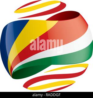 Seychellen Fahne, Vector Illustration auf weißem Hintergrund Stock Vektor