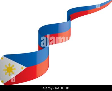 Philippinen Flagge, Vector Illustration auf weißem Hintergrund Stock Vektor