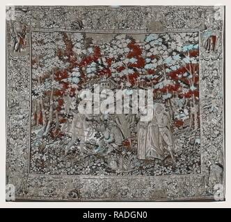 Game Park mit edlen Paar und Telefonzentrale. Neuerfundene durch Gibon. Klassische Kunst mit einem modernen Touch neuerfundene Stockfoto