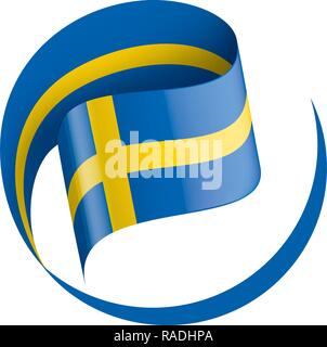 Schweden Flagge, Vector Illustration auf weißem Hintergrund Stock Vektor