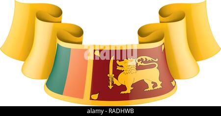 Sri Lanka Flagge, Vector Illustration auf weißem Hintergrund Stock Vektor