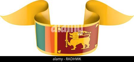 Sri Lanka Flagge, Vector Illustration auf weißem Hintergrund Stock Vektor