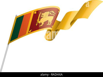 Sri Lanka Flagge, Vector Illustration auf weißem Hintergrund Stock Vektor