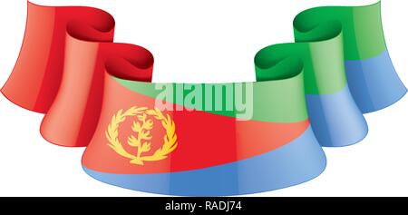 Eritrea Flagge, Vector Illustration auf weißem Hintergrund Stock Vektor