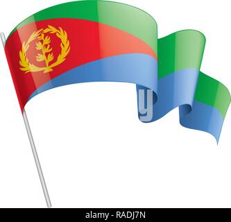 Eritrea Flagge, Vector Illustration auf weißem Hintergrund Stock Vektor