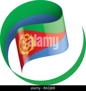 Eritrea Flagge, Vector Illustration auf weißem Hintergrund Stock Vektor