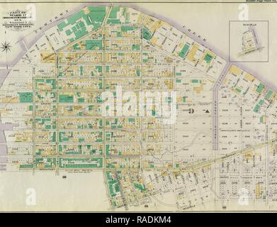 Doppelzimmer Seite Platte Nr. 34: Durch die neue Stadt Creek Commercial Street, Ash Street, Oakland Straße begrenzt, Paidge Avenue neuerfundene Stockfoto