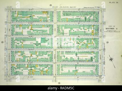 Platte 29, Teil von Abschnitt 4: von W. 47th Street, 9. Avenue, W. 42nd Street und Elften Avenue begrenzt. Neuerfundene Stockfoto