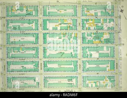 Platte 25 aus Abschnitt 5: von E.77th Street begrenzt, Avenue A, E. 71st Street und der Third Avenue. Neuerfundene Stockfoto