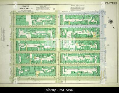 Platte 29, Teil von Abschnitt 4: von W. 47th Street, 9. Avenue, W. 42nd Street und Elften Avenue begrenzt. Neuerfundene Stockfoto