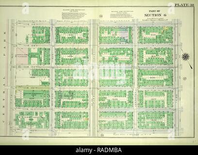 Platte 38, Teil von Abschnitt 6: von E.105 Street, Third Avenue, E. 100. Street und Central Park, die Fifth Avenue Bounded neuerfundene Stockfoto