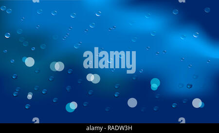 Der Blick aus dem Fenster der Stadt während der Regen. Stockfoto
