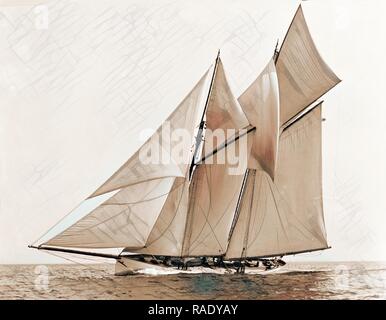 Mayflower Mayflower (Schoner), Yachten, 189. Neuerfundene durch Gibon. Klassische Kunst mit einem modernen Touch neuerfundene Stockfoto