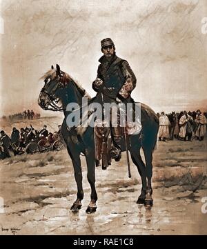 Eine montierte Officer, Detaille, Jean Baptiste Edouard, 1848-1912, Offiziere, Kavallerie, 190. Neuerfundene Stockfoto