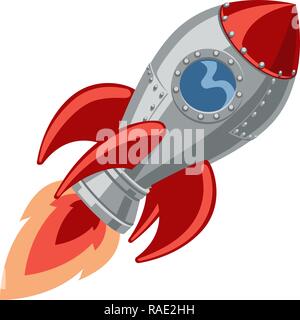 Cartoon Rocket Space Ship Stock Vektor