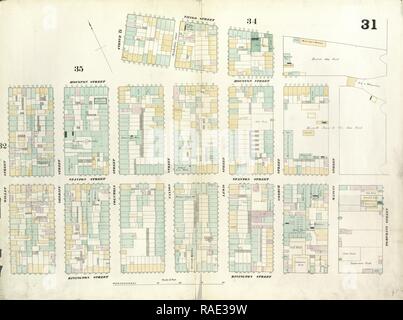 Platte31: Karte von Houston Street, Avenue D, 3rd Street, East Street, Rivington Street, Willett Straße begrenzt. 1857 Neuerfundene Stockfoto