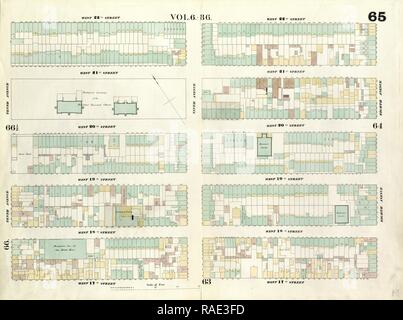 Platte65: Karte von West 22. Straße, Eighth Avenue, West 17th Street, 10 Avenue begrenzt. 1857, 1862, Perris und Neuerfundene Stockfoto