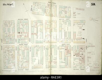 Platte39: Karte von Houston Street, Avenue D, 3rd Street, East River, Rivington Street, Willett Straße begrenzt. 1852 Neuerfundene Stockfoto