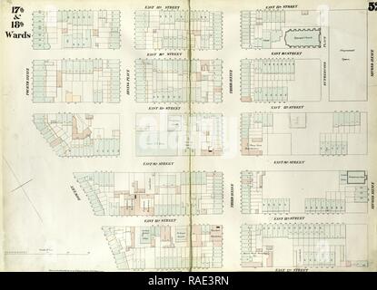 Platte52: Karte begrenzt durch East 17. Straße, Second Avenue, East 12. Straße, Bowery, Fourth Avenue. 1852, 1854 überarbeitet Stockfoto