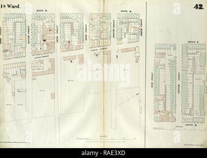 Platte42: Karte von der Achten Straße begrenzt, East River, Third Street, Avenue D, Sixth Street, Avenue C 1852, 1854 überarbeitet Stockfoto