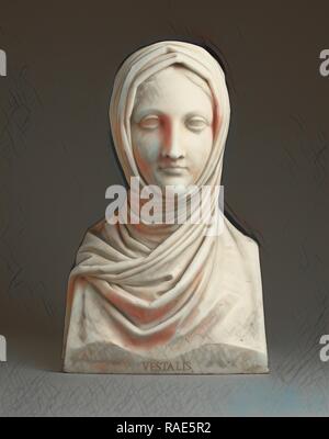 Herm einer Vestalin, Antonio Canova (Italienisch, 1757-1822), Italien, 1821-1822, Marmor, 49,8 x 31,9 x 24,1 cm (19 Neuerfundene Stockfoto