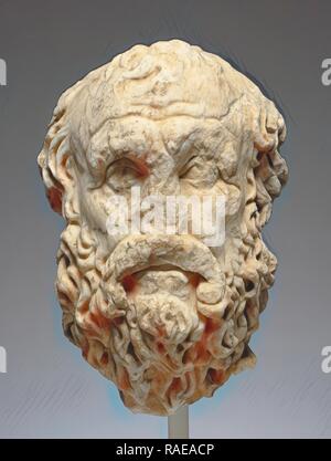 Portrait Leiter des Diogenes, Römische Reich, späte 2. Jahrhundert, Marmor, 33 cm (13 in.). Neuerfundene durch Gibon. Klassische Kunst neuerfundene Stockfoto