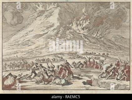 Ausbruch des Ätna, 1669 Italien, Jan Luyken, Pieter van der Aa (I. Neuerfundene durch Gibon. Klassische Kunst mit einem modernen Neuerfundene Stockfoto