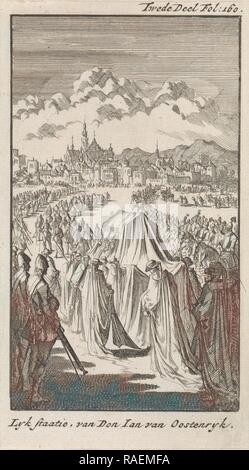 Trauerzug von Don Juan von Österreich, 1574, Jan Luyken, Engelbrecht Boucque. Neuerfundene durch Gibon. Klassische Kunst neuerfundene Stockfoto