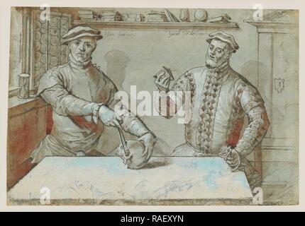 Ein Doppelporträt von Hans Furraht und Jakob von der Burch, zurückzuführen auf Ludger Tom Ring der Jüngere (Deutsch, 1522 überarbeitet Stockfoto
