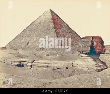 Die Pyramiden und die Sphinx, Francis Frith (Englisch, 1822-1898), 1858, Eiweiß Silber drucken. Neuerfundene Stockfoto